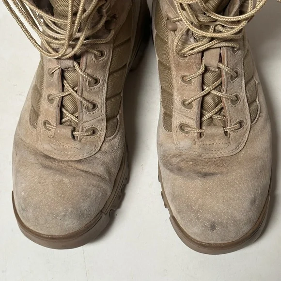 Military Mens Tan Brown Outdoors Work Boots - Picture 5 of 16